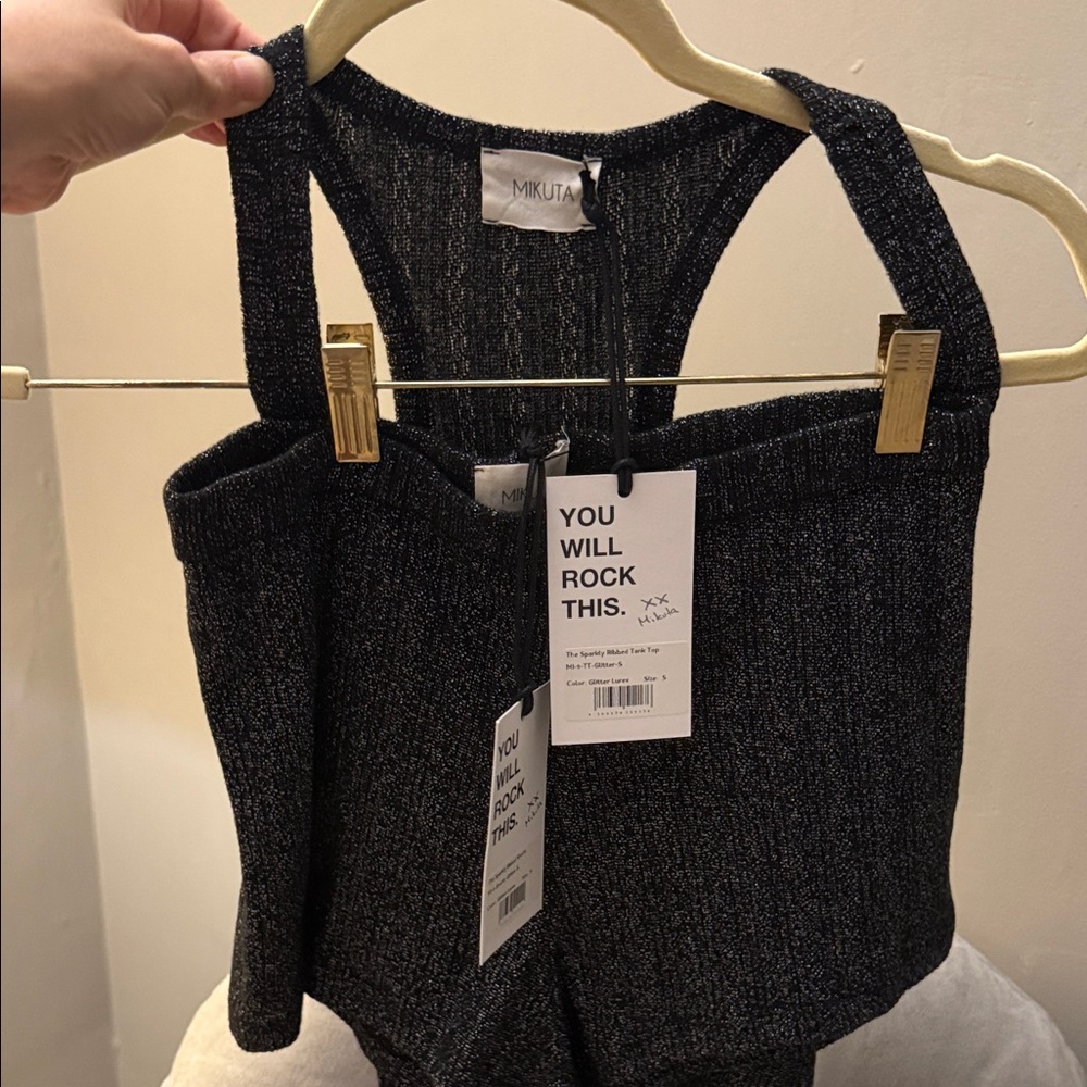 Mikuta Women's Black Tank Top and Short set